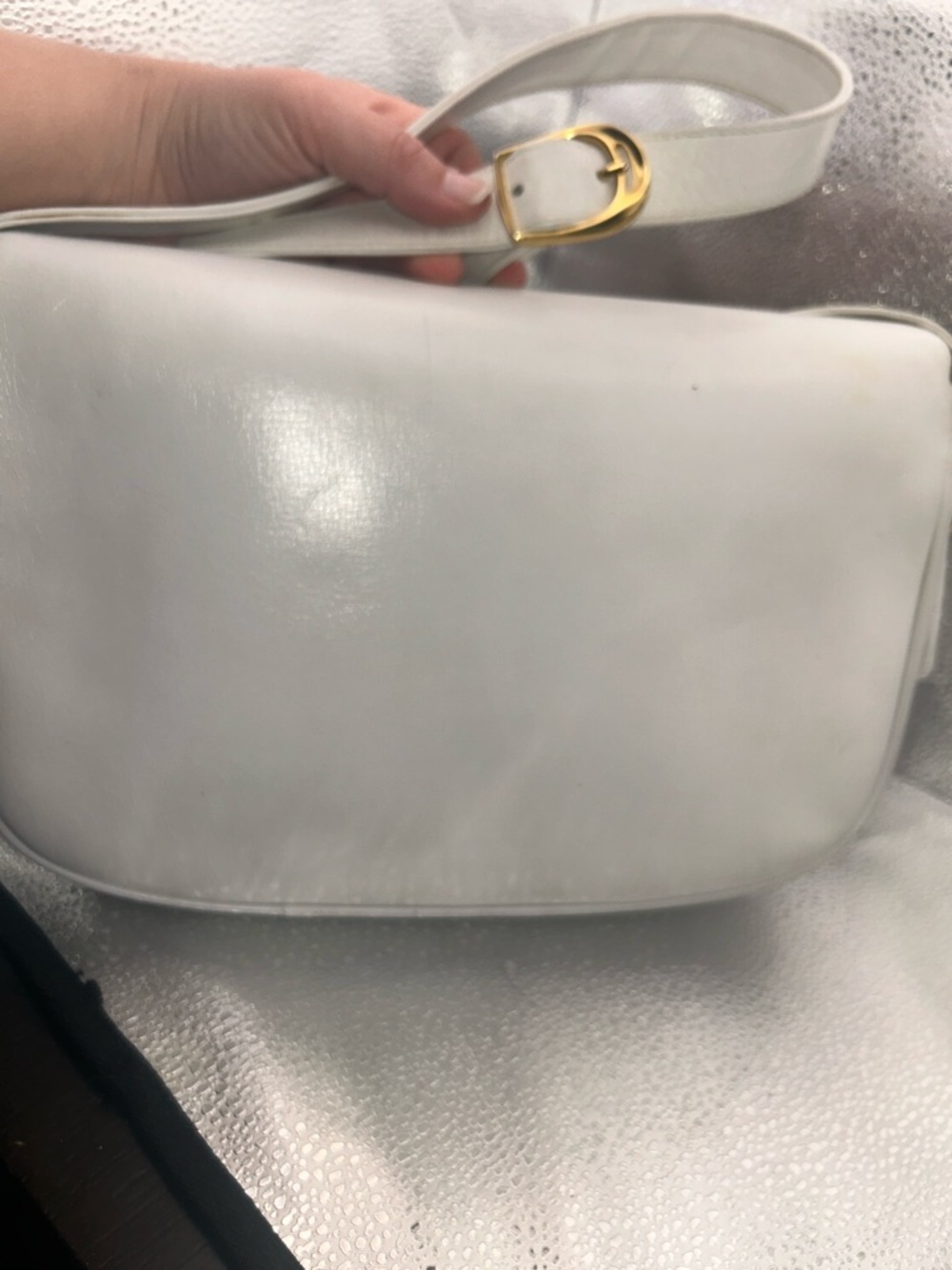 Celine vintage white leather shoulder bag - Picture 9 of 15